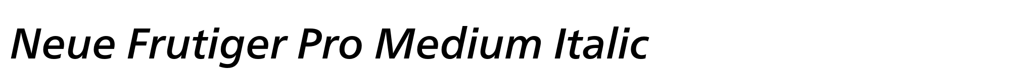 Neue Frutiger Pro Medium Italic image